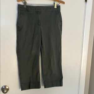Talbots Olive Wide Crop Pants